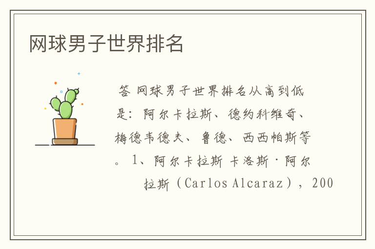 网球男子世界排名