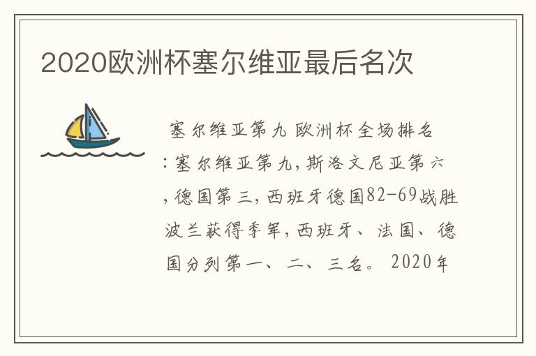 2020欧洲杯塞尔维亚最后名次