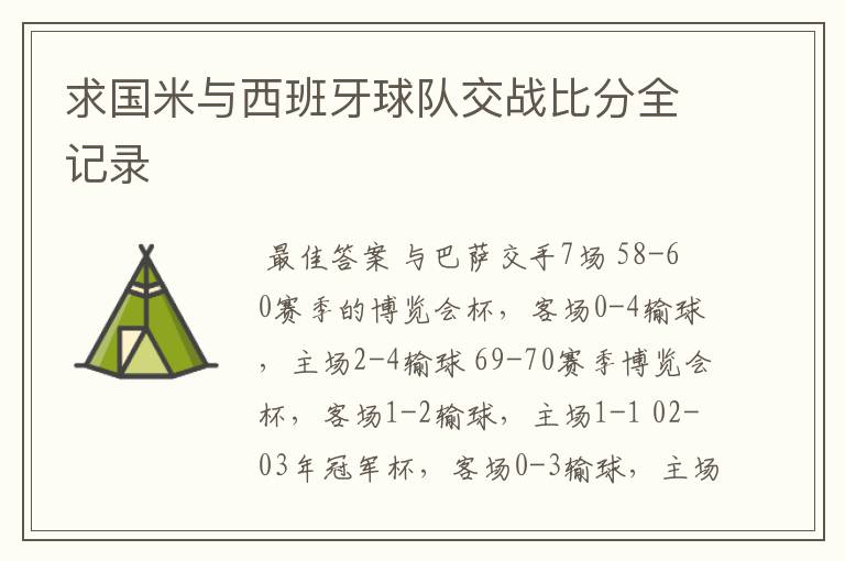 求国米与西班牙球队交战比分全记录