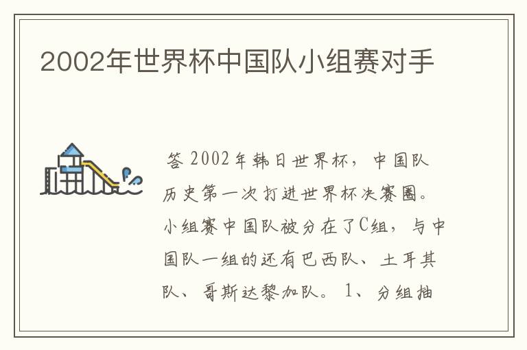 2002年世界杯中国队小组赛对手