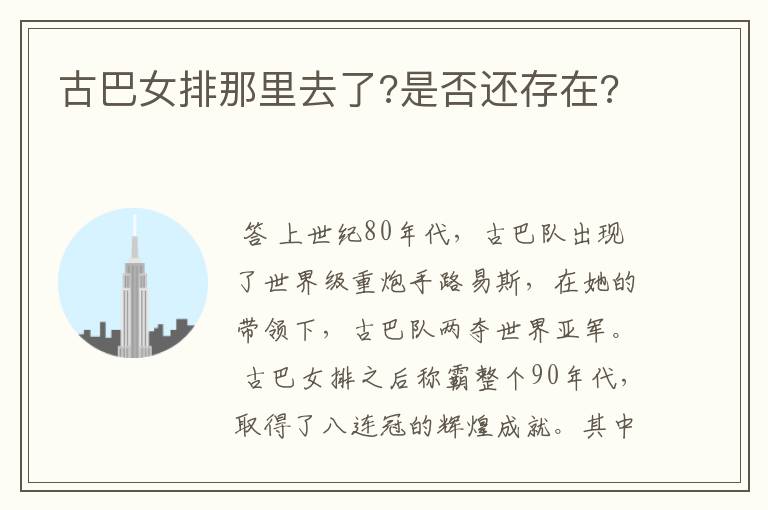 古巴女排那里去了?是否还存在?