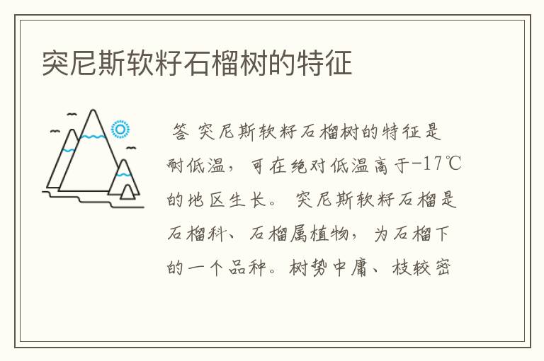 突尼斯软籽石榴树的特征