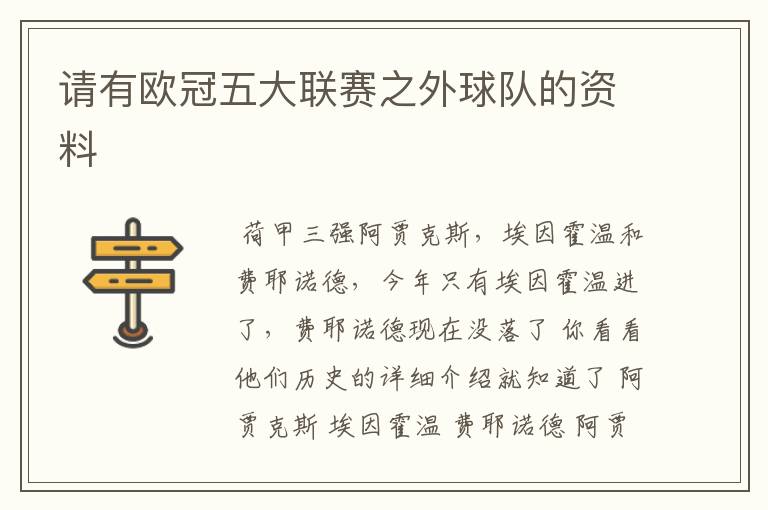 请有欧冠五大联赛之外球队的资料