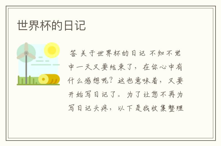 世界杯的日记