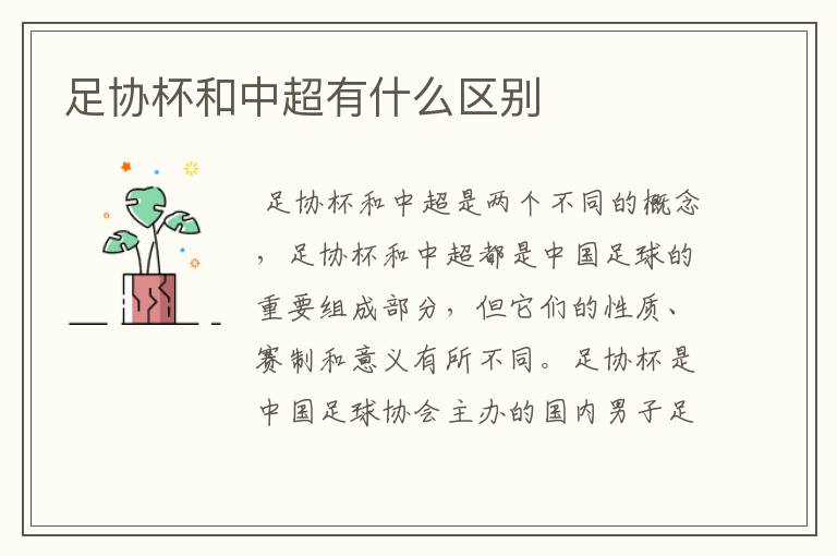 足协杯和中超有什么区别