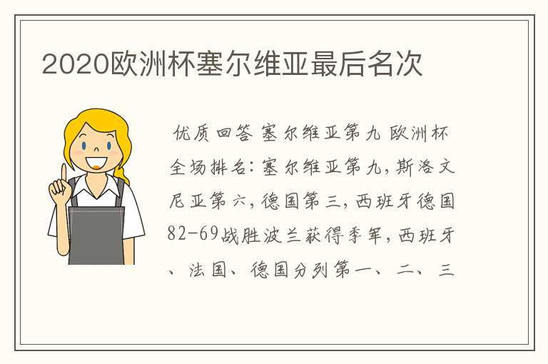 2020欧洲杯塞尔维亚最后名次
