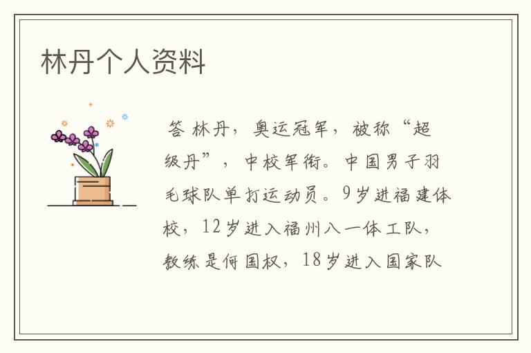 林丹个人资料