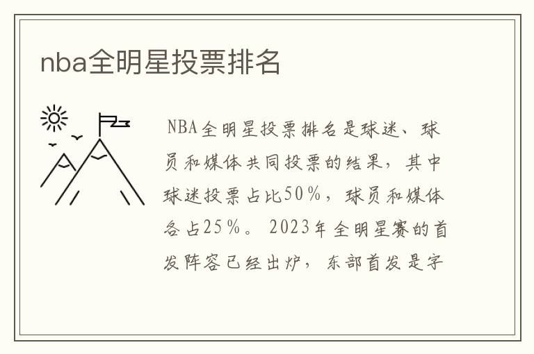 nba全明星投票排名