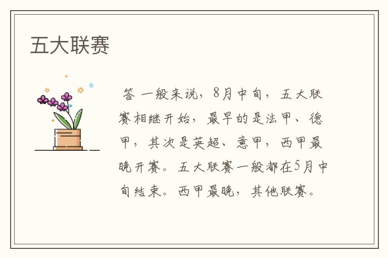五大联赛