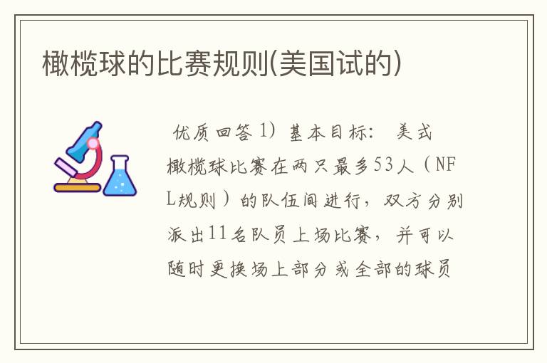 橄榄球的比赛规则(美国试的)