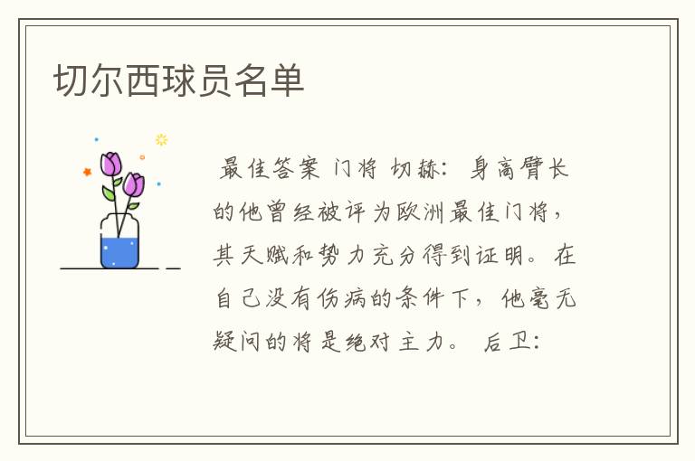 切尔西球员名单