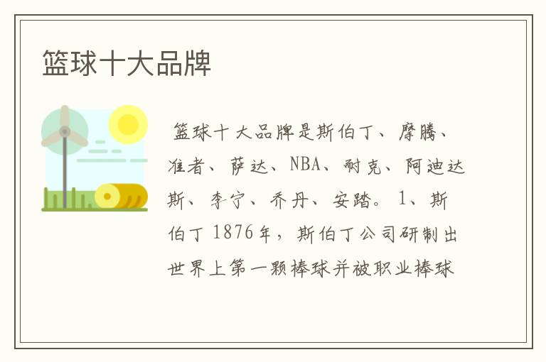 篮球十大品牌