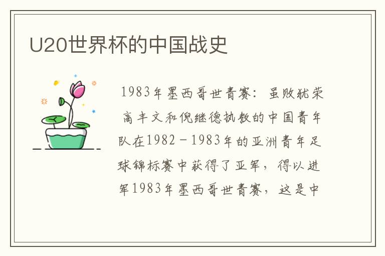 U20世界杯的中国战史