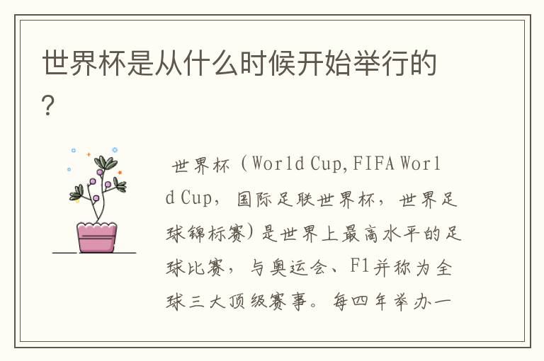 世界杯是从什么时候开始举行的?