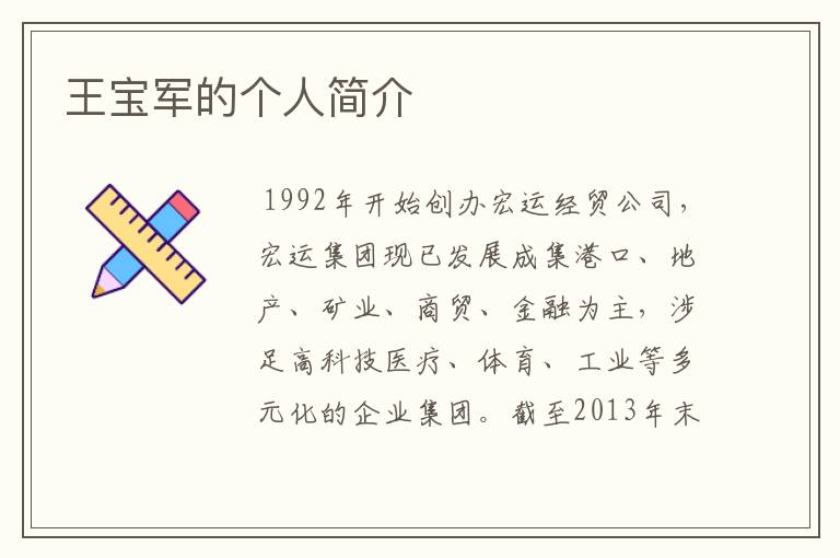 王宝军的个人简介