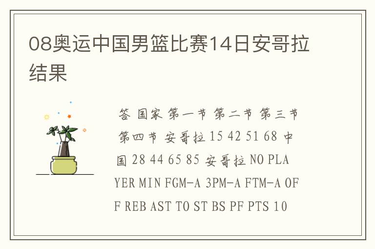 2028奥运会中国男篮