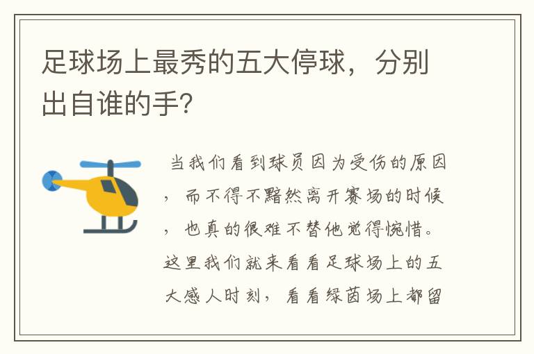 足球场上最秀的五大停球,分别出自谁的手?