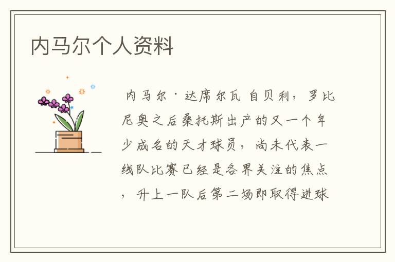 内马尔个人资料