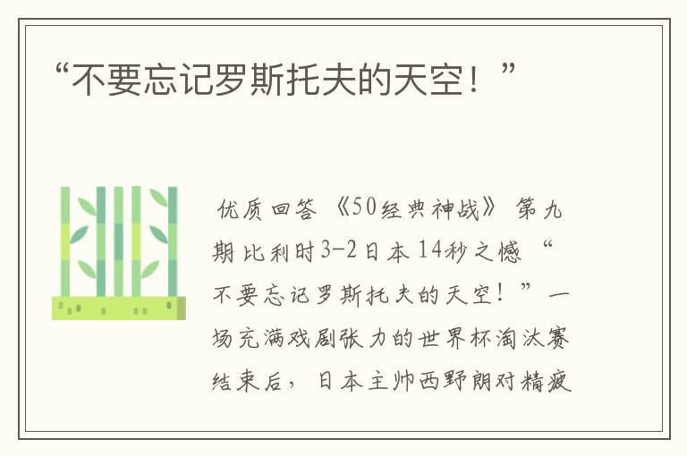 “不要忘记罗斯托夫的天空!”