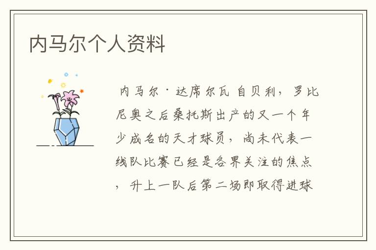 内马尔个人资料