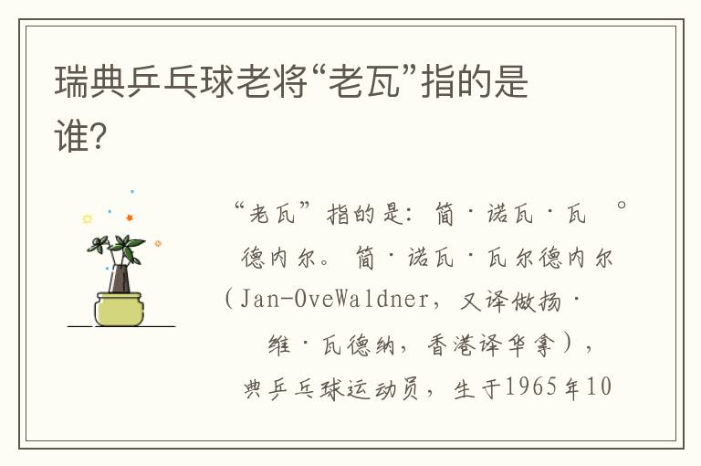 瑞典乒乓球老将“老瓦”指的是谁？