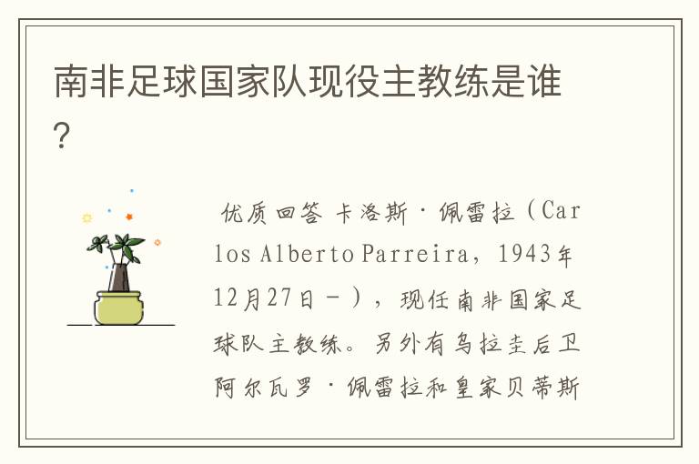 南非足球国家队现役主教练是谁?