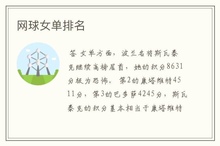 网球女单排名