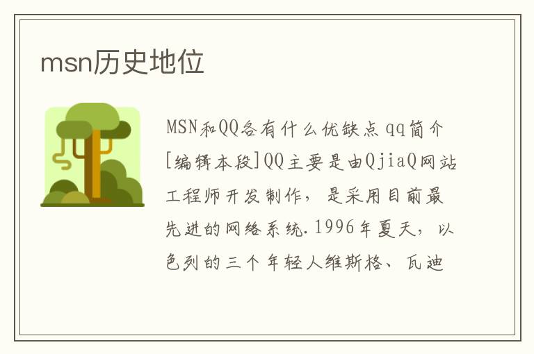 msn历史地位