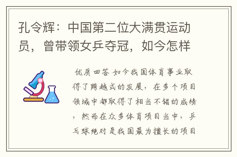 孔令辉:中国第二位大满贯运动员,曾带领女乒夺冠,如今怎样了?