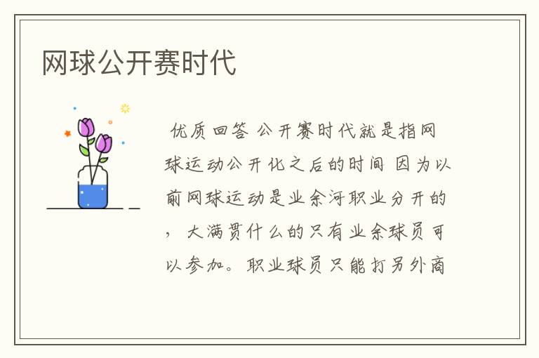 网球公开赛时代