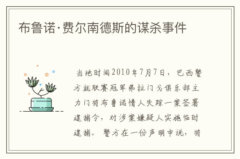 布鲁诺·费尔南德斯的谋杀事件