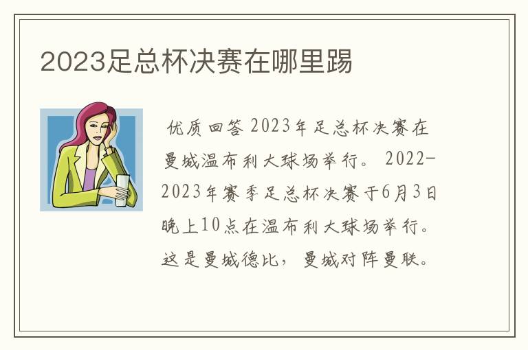 2023足总杯决赛在哪里踢