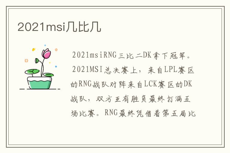 2021msi几比几
