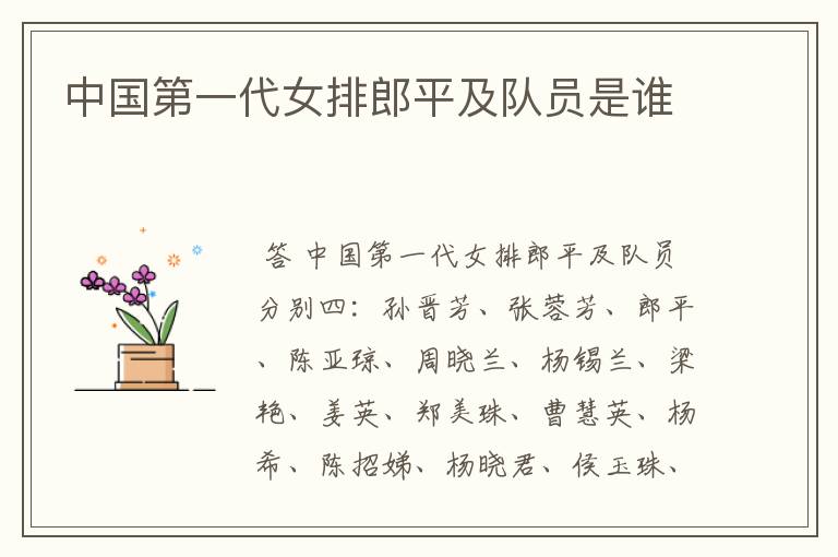 中国第一代女排郎平及队员是谁
