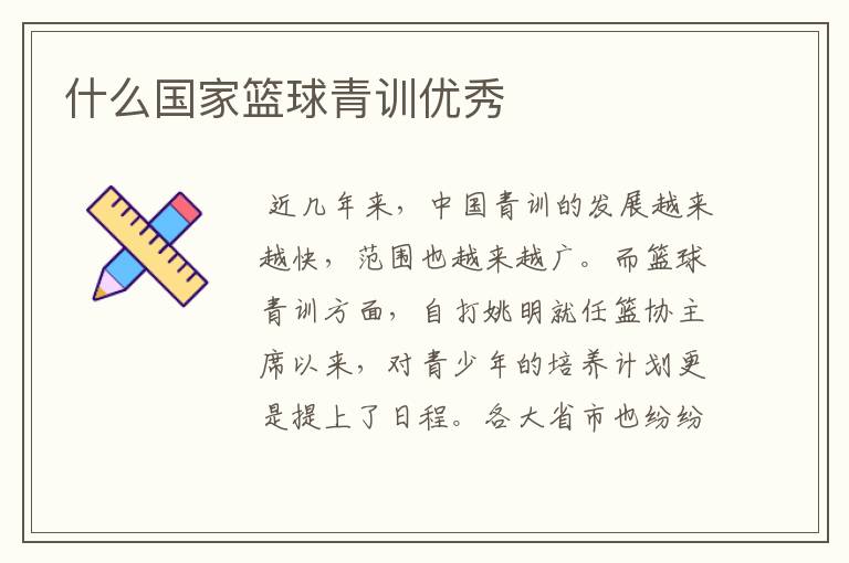 什么国家篮球青训优秀