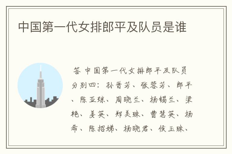 中国第一代女排郎平及队员是谁
