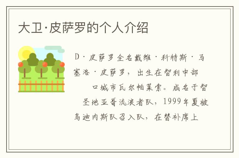 大卫·皮萨罗的个人介绍