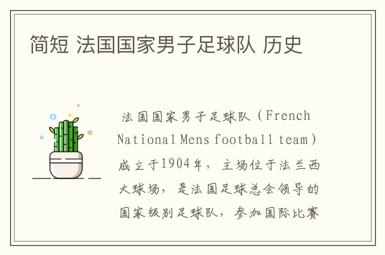 简短 法国国家男子足球队 历史
