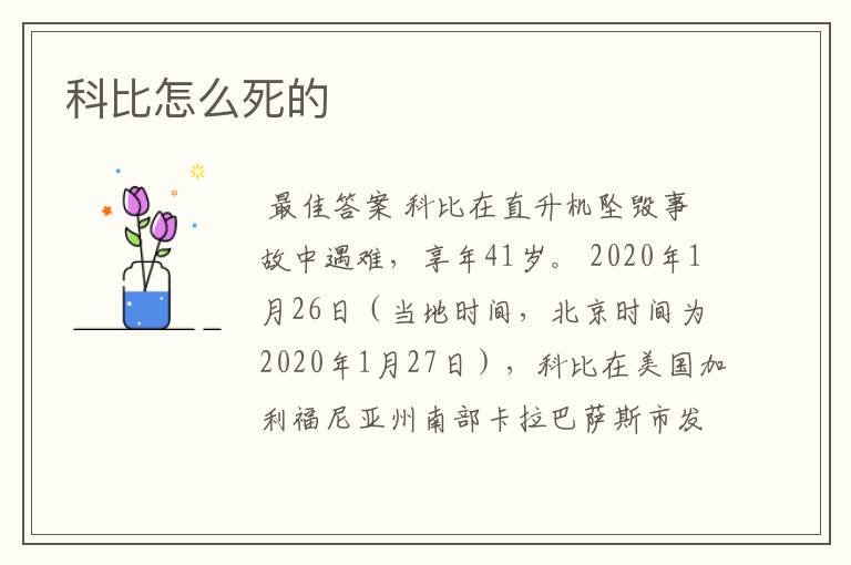 科比怎么死的
