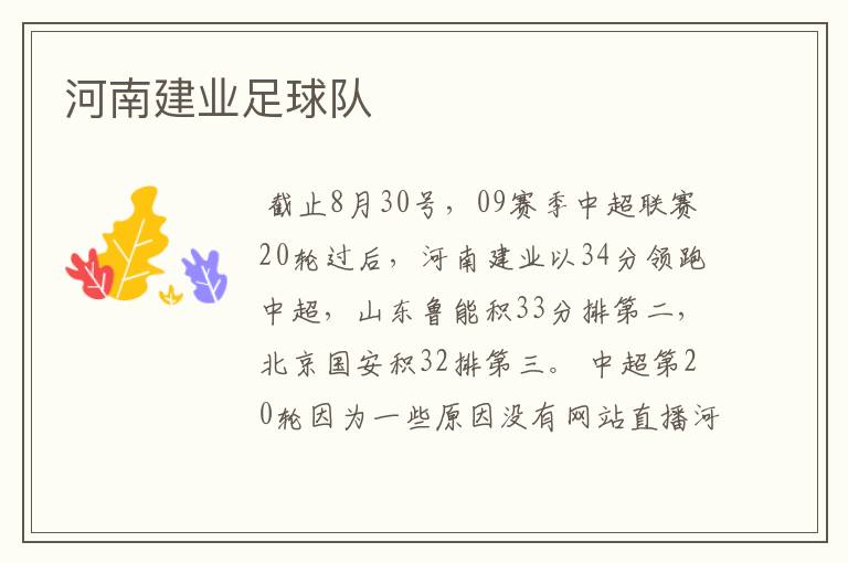 河南建业足球队