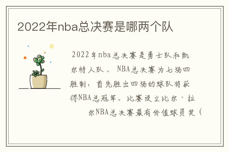 2022年nba总决赛是哪两个队