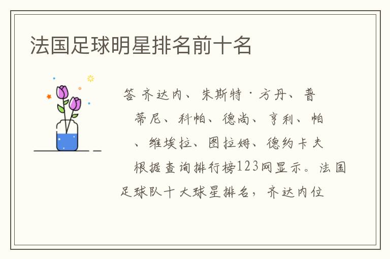 法国足球明星排名前十名