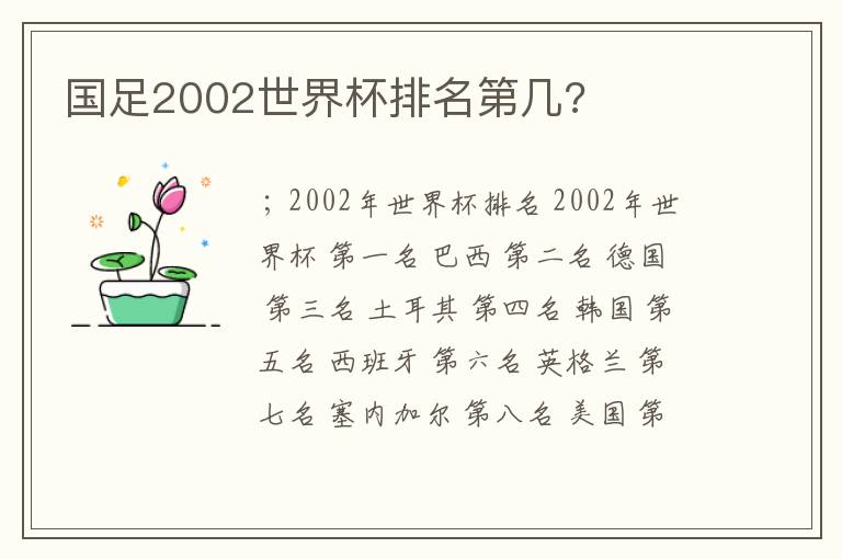 国足2002世界杯排名第几?