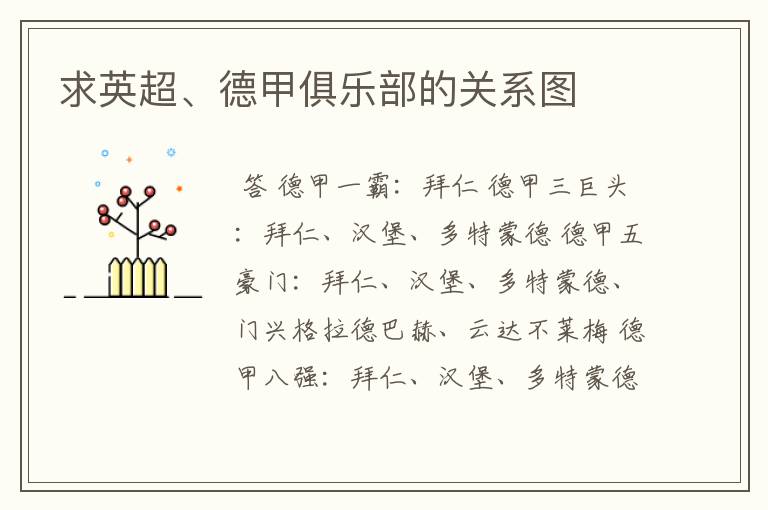 求英超、德甲俱乐部的关系图