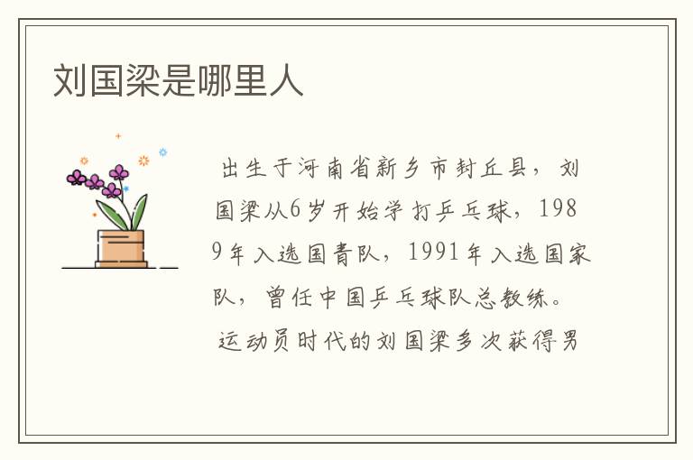 刘国梁是哪里人