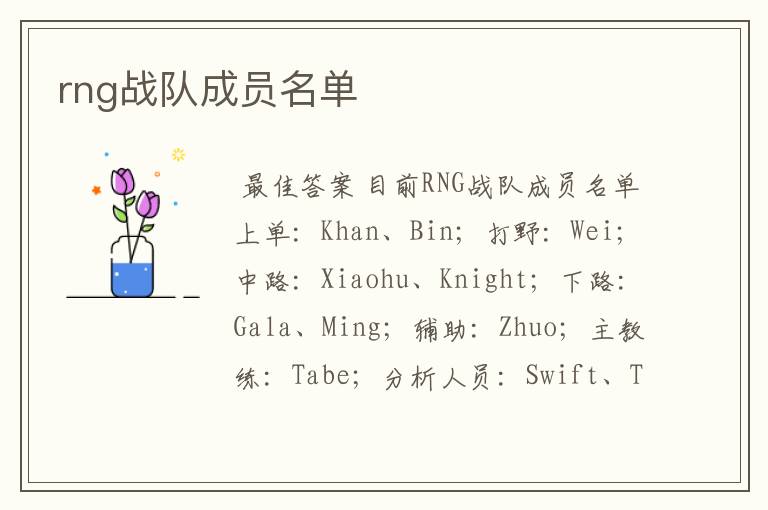 rng战队成员名单