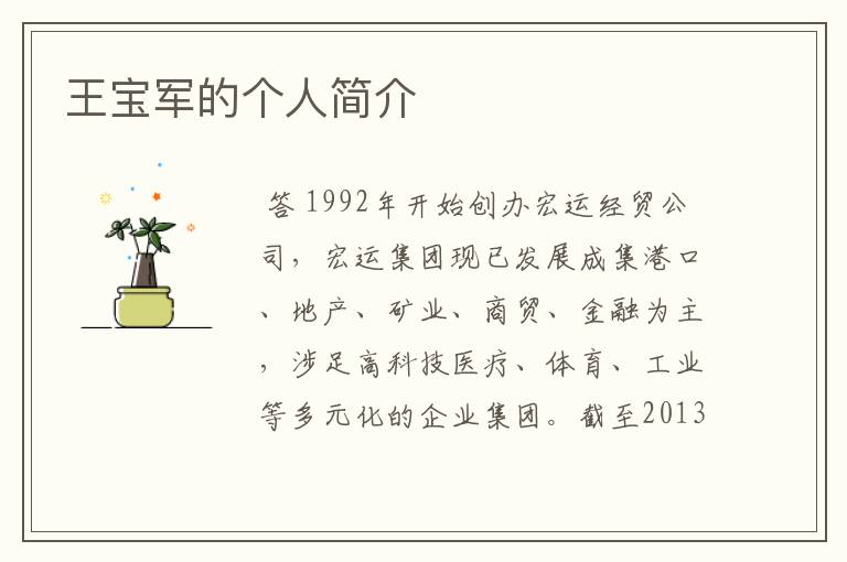 王宝军的个人简介