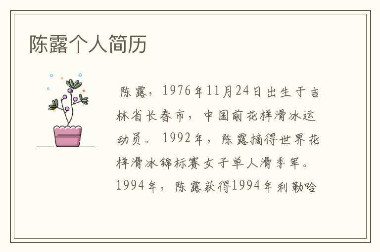 陈露个人简历