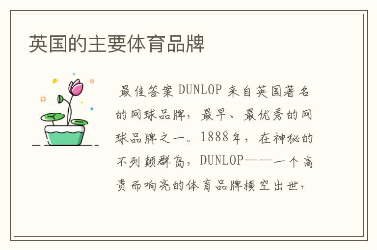 英国的主要体育品牌