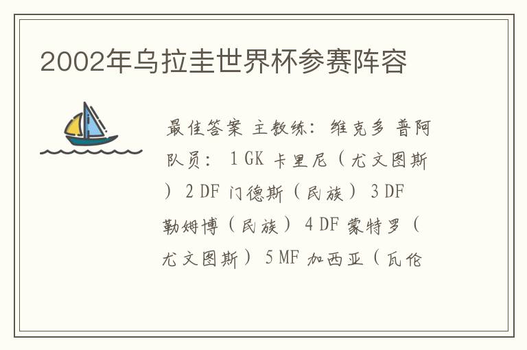 2002年乌拉圭世界杯参赛阵容